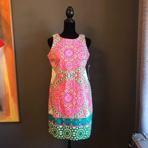 New London Times Multi Colored Sheath Dress - New